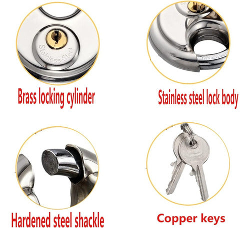 Gawon Stainless Steel Disc Lock with Key - 2 Keys Included 1