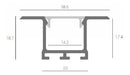 Aluminum Recessed Profile 1m for Durlock Ceiling LED 3