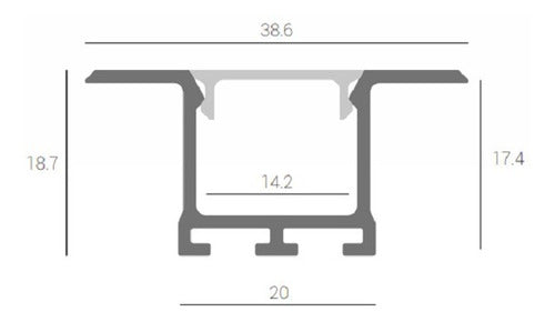 Aluminum Recessed Profile 1m for Durlock Ceiling LED 3