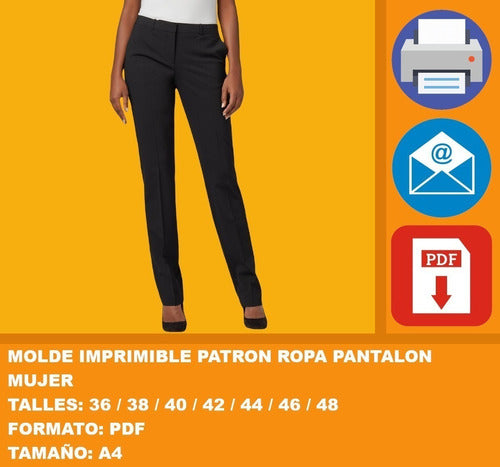 Molde Imprimible TRB Patron Ropa Pantalon Mujer Promo 2x1 2