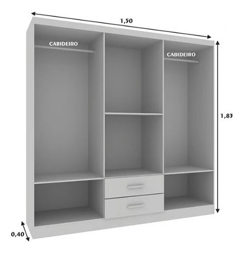 Ropero Placard Atalaia 6 Puertas 2 Cajones Marron 2