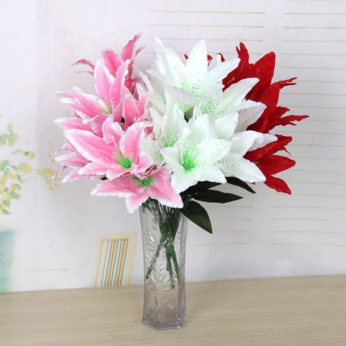 Artfen Artificial Lily 10 Heads False Lily Flower Party 2