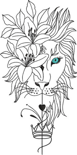 Alonsa Matrix Embroidery: Lion Tattoo Style 0