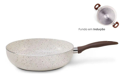 Frigideira Wok Antiaderente Cerâmica 28cm Indução Vanilla 5