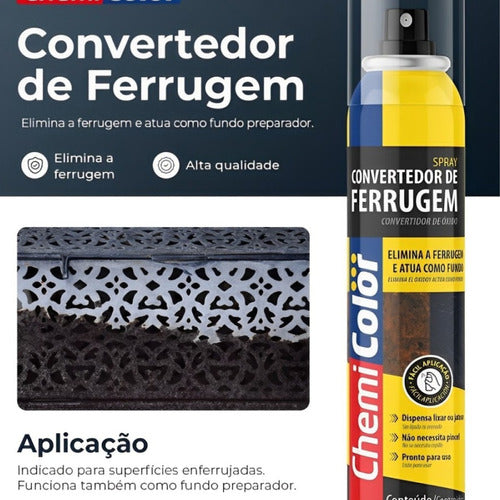 6 Convertedo De Ferrugem Previne Corrosão Chemicolor 100ml 1