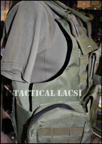 Tactical Lacsi Molle Plate Carrier Vest - Green 3