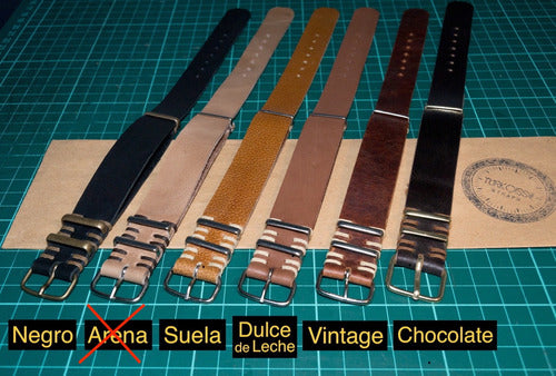 NATO Leather Strap for Tag Omega Tissot Tommy Seiko Watches [ddl] 4