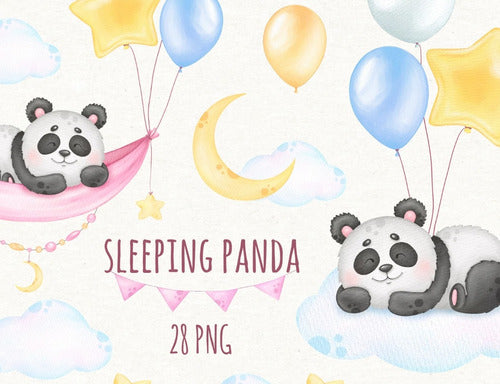 Kit Panda Sleeping Watercolor PNG Clipart Images Ek15 0