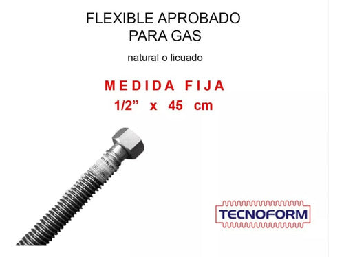 Tecnoform Flexible Aprobado Para Gas Medida Fija 1/2 X 45 Cm 1