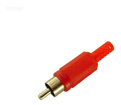 MLM Plug Ficha Conector RCA Plástico Rojo X 10 U 0