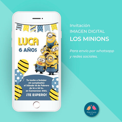 Invitación Digital Imagen - Los Minions 0