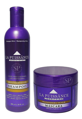 Shampoo + Máscara Matizador Silver La Puissance Violeta 2