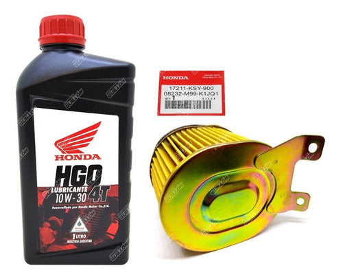 Honda Kit Service Elite 125 2012 Air Filter Hgo 10w30 Original M1 0