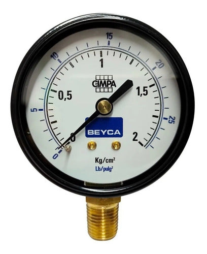 Beyca Manometer 63mm Rosca 1/4 Inferior Mm2-34 0