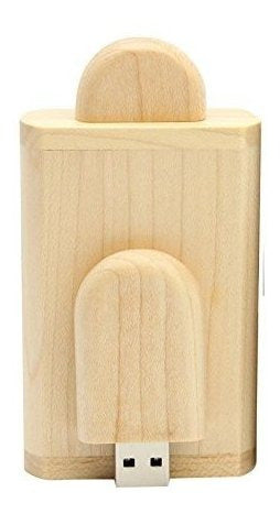 Disco Flash Usb De Madera De Arce Con Caja De Madera U Disco 5