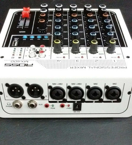 Consola Mixer Ross Mx400 4 Canales Bluetooth Usb 6