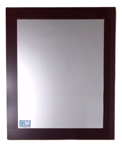 Tricolor Rectangular Mirror 50x60 Brown Glass Frame Vertical or Horizontal 0