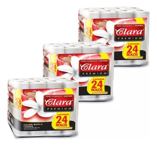 Clara Premium Double Sheet Toilet Paper 3 Pack + Savings 0