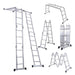 Shimura Aluminum Articulated Ladder 12 Steps 4x3 Folding 0