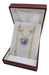 Monarca Joyas Beautiful Butterfly Necklace with Polished Crystal and Earrings in 18kt Gold Plated 0