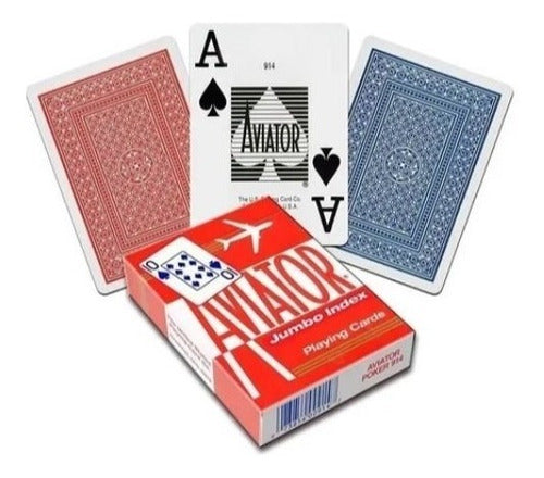 Baraja Aviator Indice Jumbo Cartas Poker / Alberico Magic 0