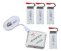 4 X 3.7V 900mAh Li-Po Battery with JST Plug + 1V4 Charger Kit 1