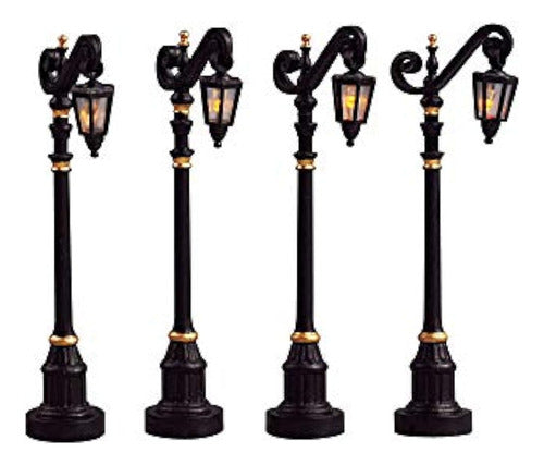 Lemax Christmas Colonial Street Lamp Set of 4 Batteries 3