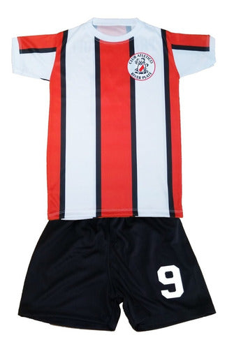River Plate Tricolor 1980 Kids Jersey Set - Customizable with Player Numbers - Polyester Replica 0