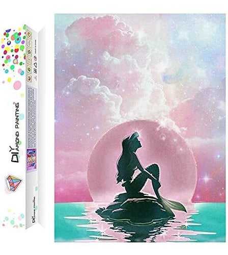 PASSDONE The Little Mermaid Disney Diamond Art DIY 5D Diamond Painting Kits For Adults And Kids Full Drill Arts Craft By Number Kits For Beginner Home Decoration 12x16 Inch DP025 0