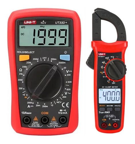 Uni-T Multimeter UT33D+ Plus + Clamp Meter UT201+ 0