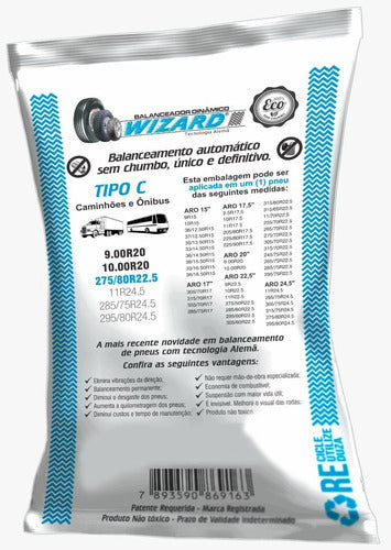 Balanceamento Dinâmico Wizard Micro Esferas Pó 225/90 R17.5 0