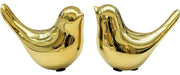 Gulu Gold Bird 2pcs - Small Animal Statues for Home Decoration 0