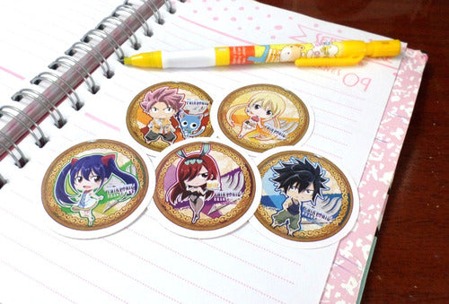 Moemoe Set of 5 Anime Circular Stickers - Fairy Tail Natsu 1