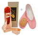 Slava Ballet Pointe Shoes with Ribbons + Elastic Canvas Split Sole Pointe Shoes 24