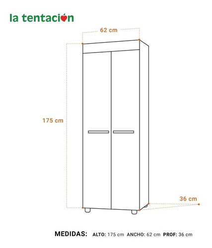 Arte Cas Mueble Armario Zapatera 2 Puertas 6 Estantes Premium 15mm Lt 1