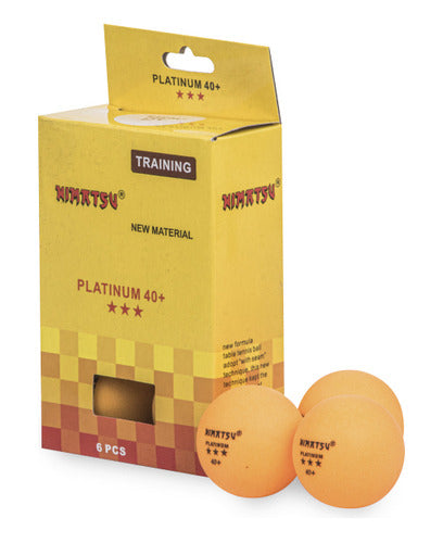 Nimatsu 3* Platinum Orange Ping Pong Balls - Pack of 6 - Only Sports 0