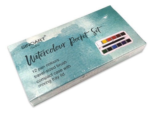 Sinoart Watercolour Pocket Set 12 Colores + Pincel 1