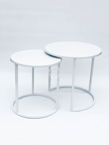 Siglo 21 Mesa Redonda Ratona Nido Minimalista Set X2 Decoración 1