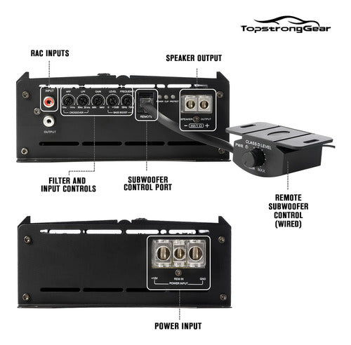 Topstronggear Amplificador De Bloque Mono De Rango Completo 2