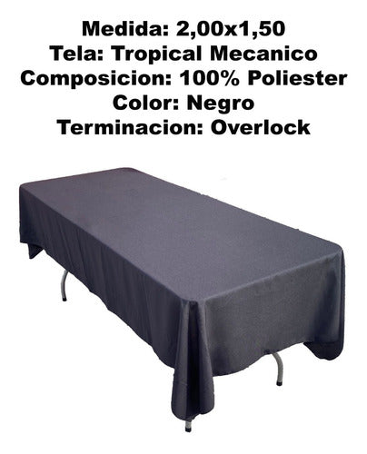 Tropical Stain-Resistant Tablecloth 2.00x1.50 + 6 Napkins 12