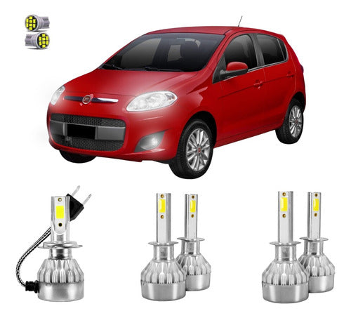 Kit Completo Lâmpada Led 6500k Fiat Palio 2012 2013 2014 0