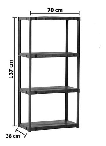 São Bernardo Plastic Shelving Unit with 4 Rigid Modular Shelves 3