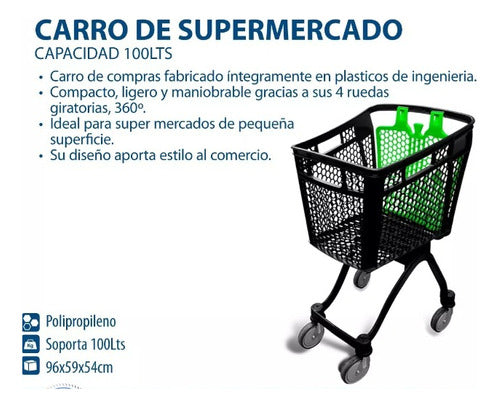 Sufin Carro Supermercado Plastico 100 Litros 1