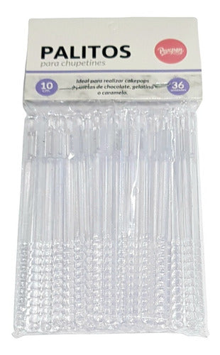 Parpen Palitos De Chupetín 10 Cm X 36 Cake Pop Transparentes Ppc10t 1