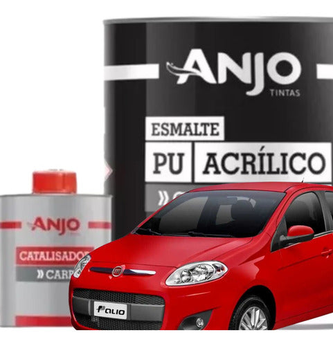 Kit Esmalte Auto Pu 3:1 Rojo Alpine Fiat  Brillante 900 Ml 0