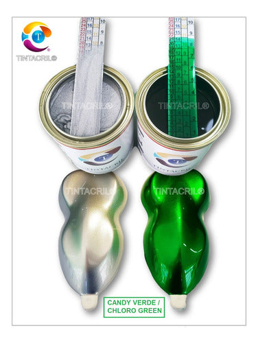 TINTACRIL Candy Bicapa Green 1/2 Paint Kit + Aluminum Bc. 1/2 Lt 4