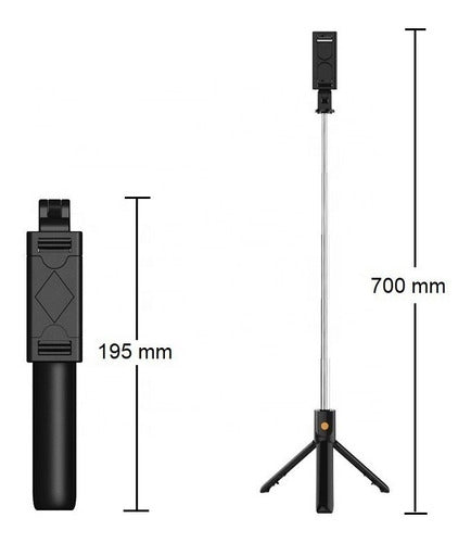 Bastão Pau Selfie Tripe Controle Bluetooth Retrátil Celular 2