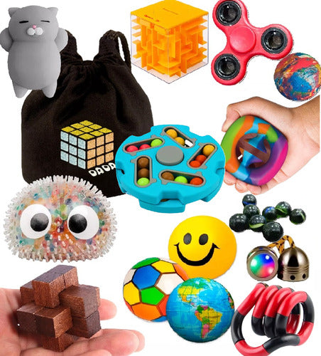 Dada Cubes Sensory and Anti-Stress Toy Kit - 12 Assorted Toys 0