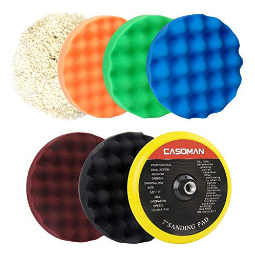 Casoman 7-inch Buffing And Polishing Pad Kit, 7 Pieces 7  Po 0