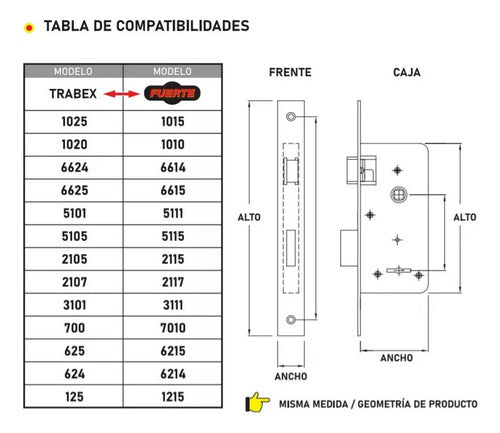 Fuerte Double Bolt Lock 5111 Igual Trabex 5101 2